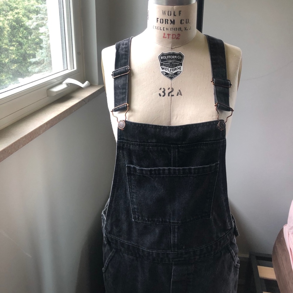 Topshop Black Denim Overalls - Picture 3 of 11
